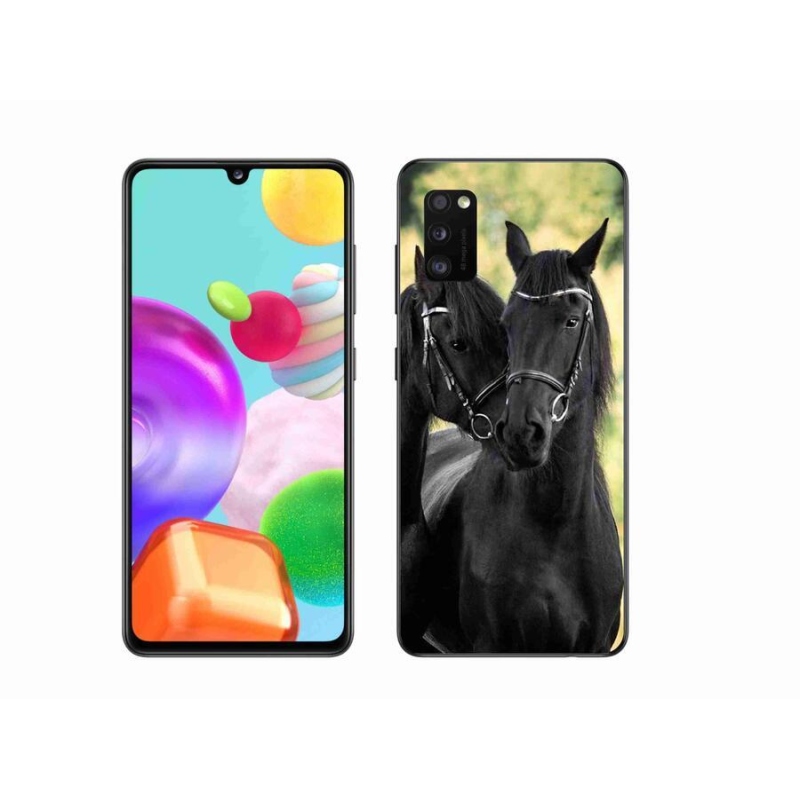 Gél borítás mmCase Samsung Galaxy A41 - két fekete ló