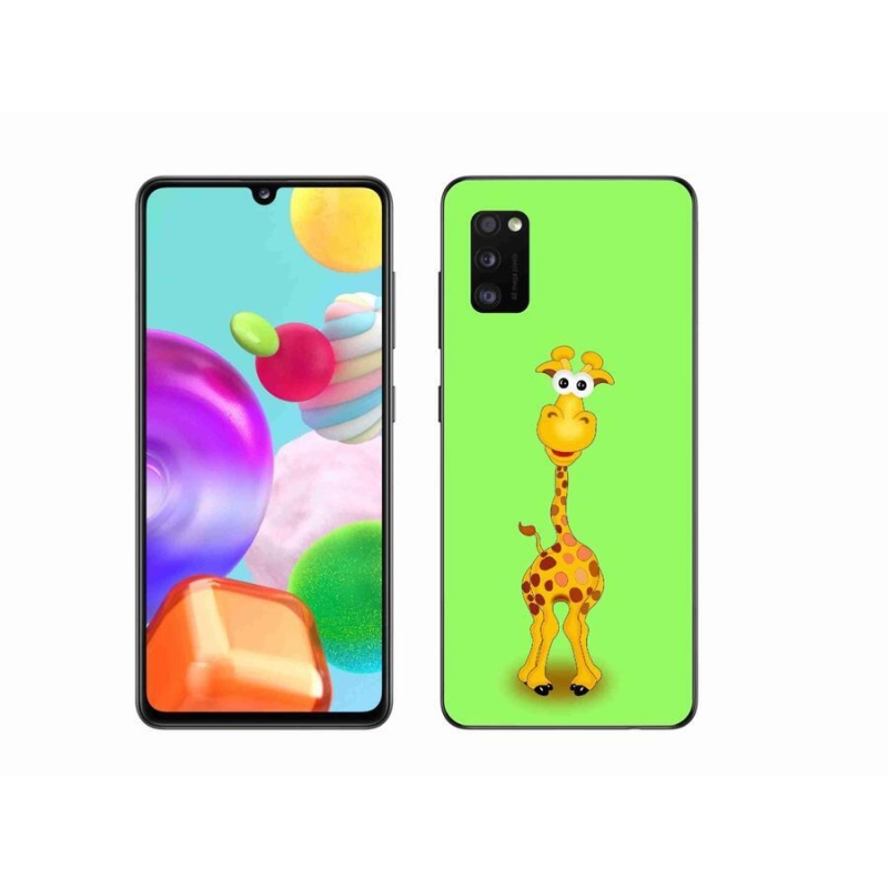 Gél borítás mmCase Samsung Galaxy A41 készülékhez - rajzfilm zsiráf