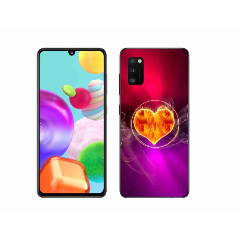 Gél borítás mmCase mobiltelefonhoz Samsung Galaxy A41 - tüzes szív