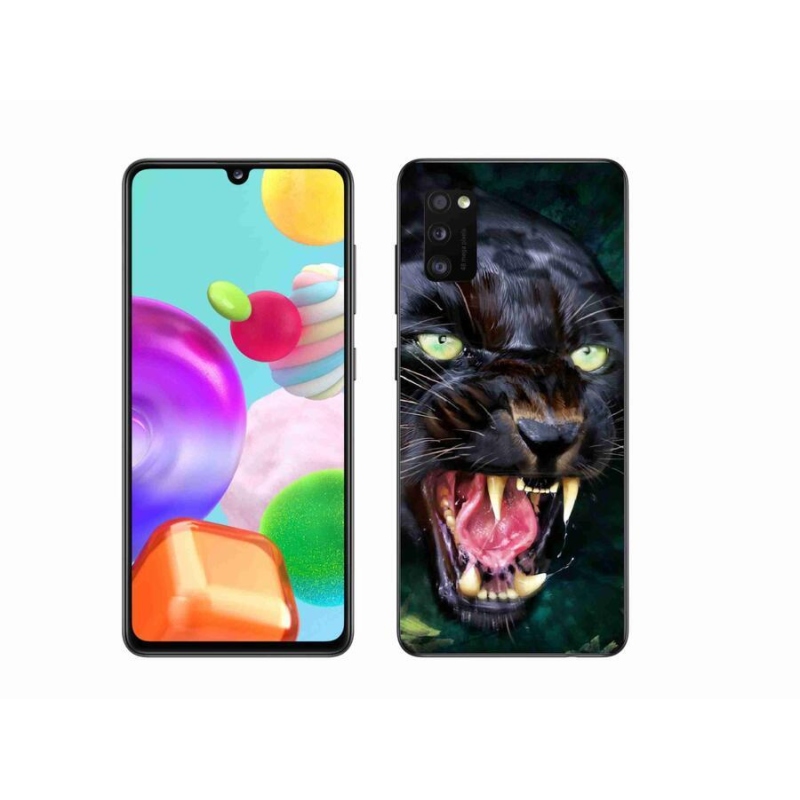 Gél borítás mmCase Samsung Galaxy A41 - dühös fekete párduchoz