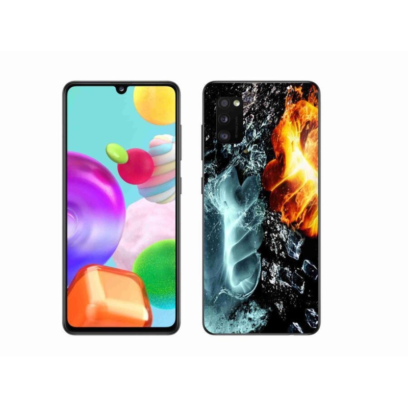 Zselés borítás mmCase Samsung Galaxy A41 - víz és tűz