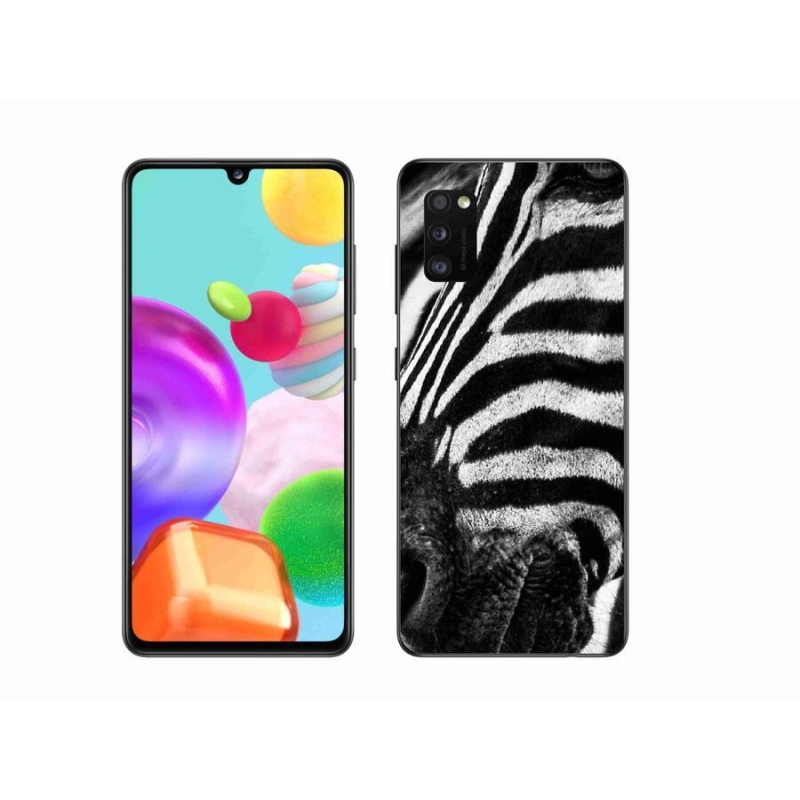 Zselés borítás mmCase Samsung Galaxy A41 készülékhez - zebra
