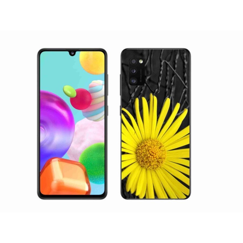 Gél védőhuzat mmCase Samsung Galaxy A41 készülékhez - sárga virág