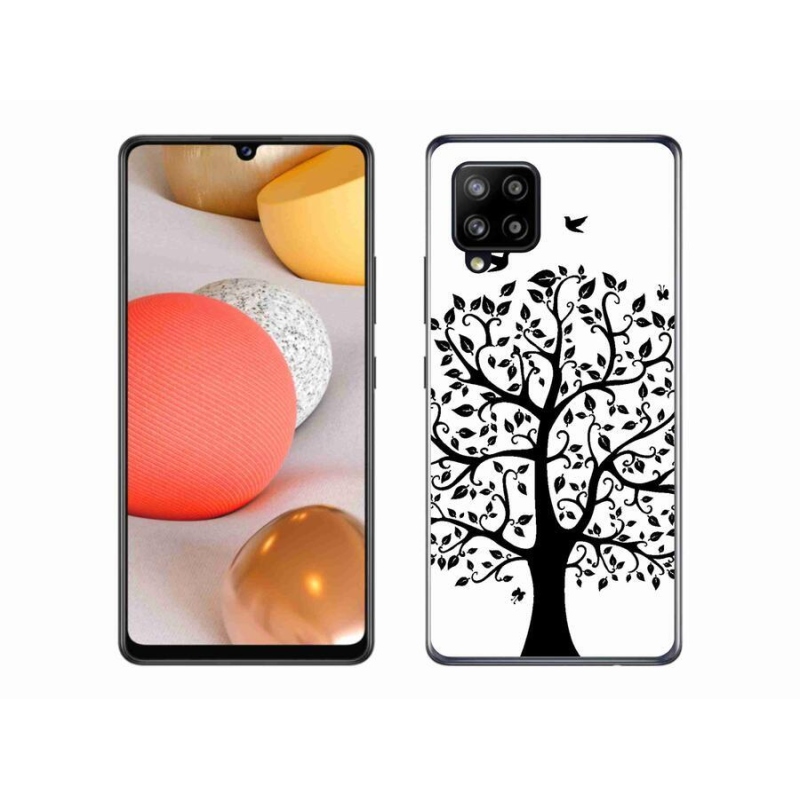Zselés borítás mmCase Samsung Galaxy A42 5G - fekete-fehér fa