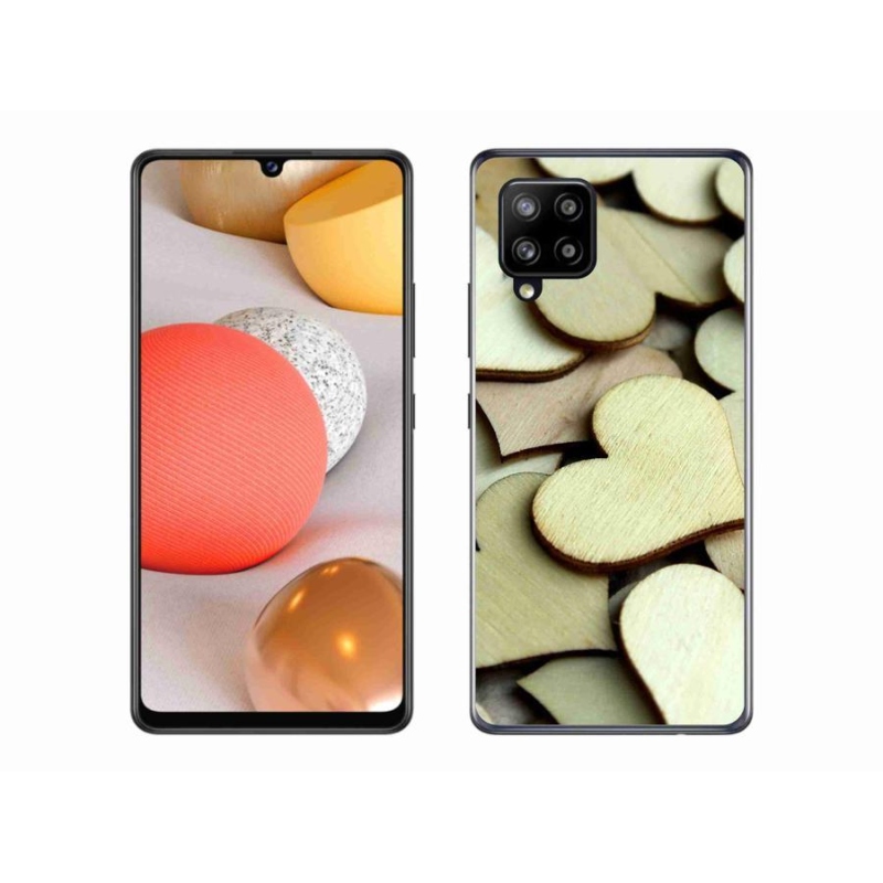 Gél borító mmCase Samsung Galaxy A42 5G-hez - fából készült szívek