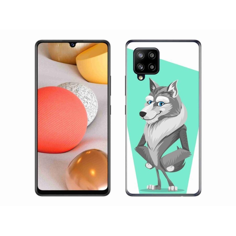 Gél védőhuzat mmCase Samsung Galaxy A42 5G - rajzfilm farkashoz