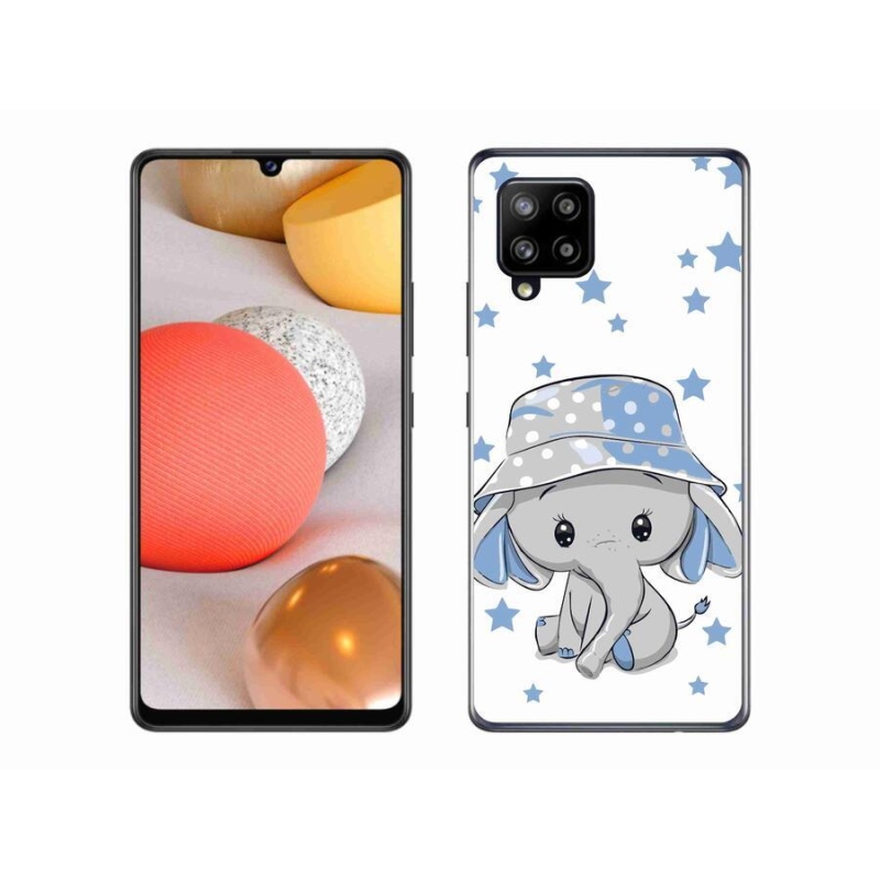 Zselés borítás mmCase Samsung Galaxy A42 5G - kék elefánthoz