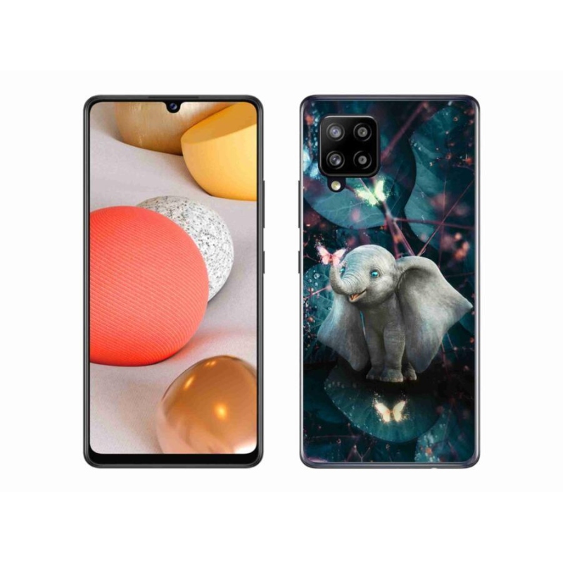Zselés borítás mmCase Samsung Galaxy A42 5G - aranyos elefánthoz