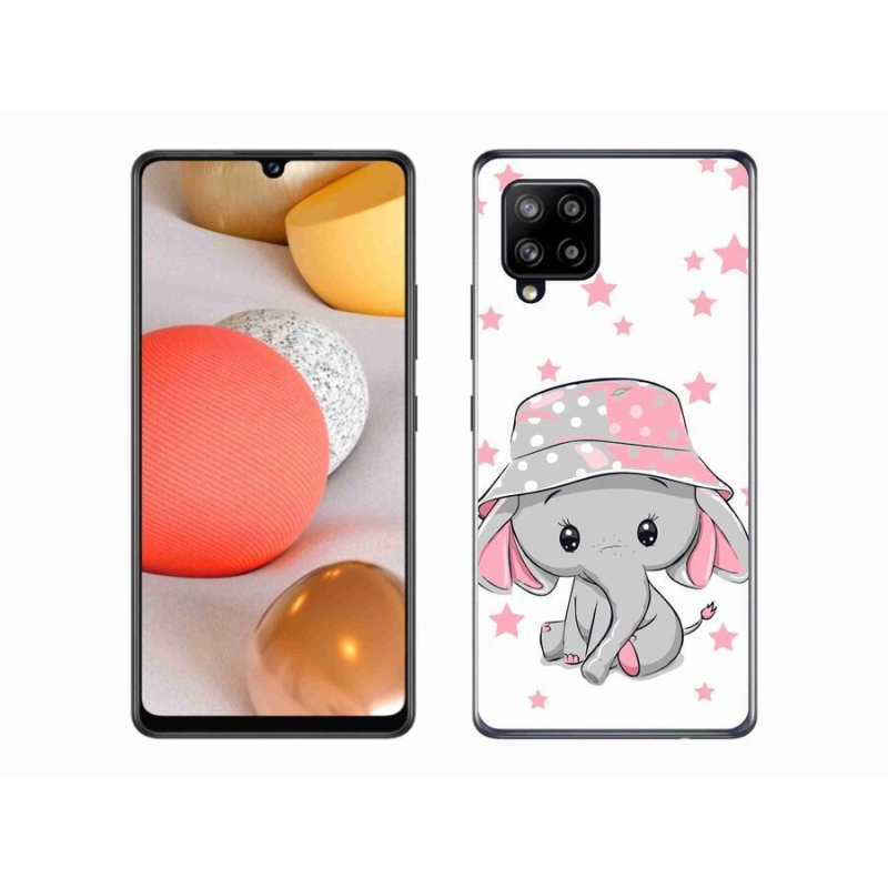 Gél védőhuzat mmCase Samsung Galaxy A42 5G - rózsaszín elefánthoz