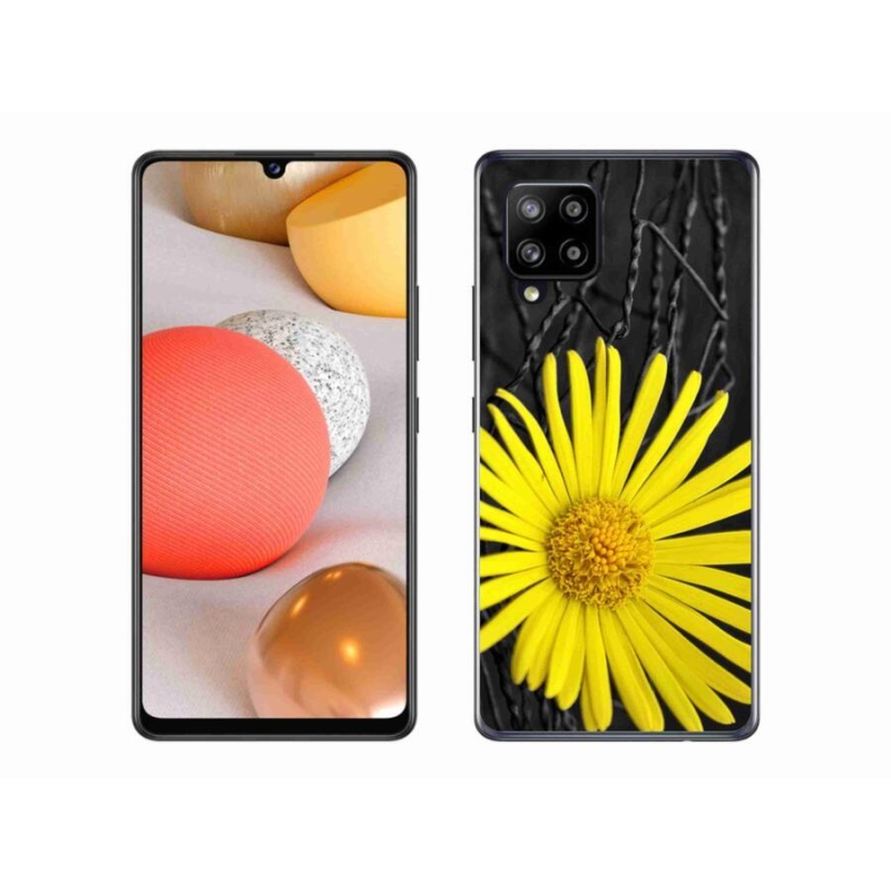 Gél védőhuzat mmCase Samsung Galaxy A42 5G - sárga virág