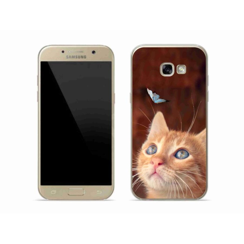 Gél borító mmCase Samsung Galaxy A5 (2017) - pillangó és cica - Samsung Galaxy A5 (2017) számára