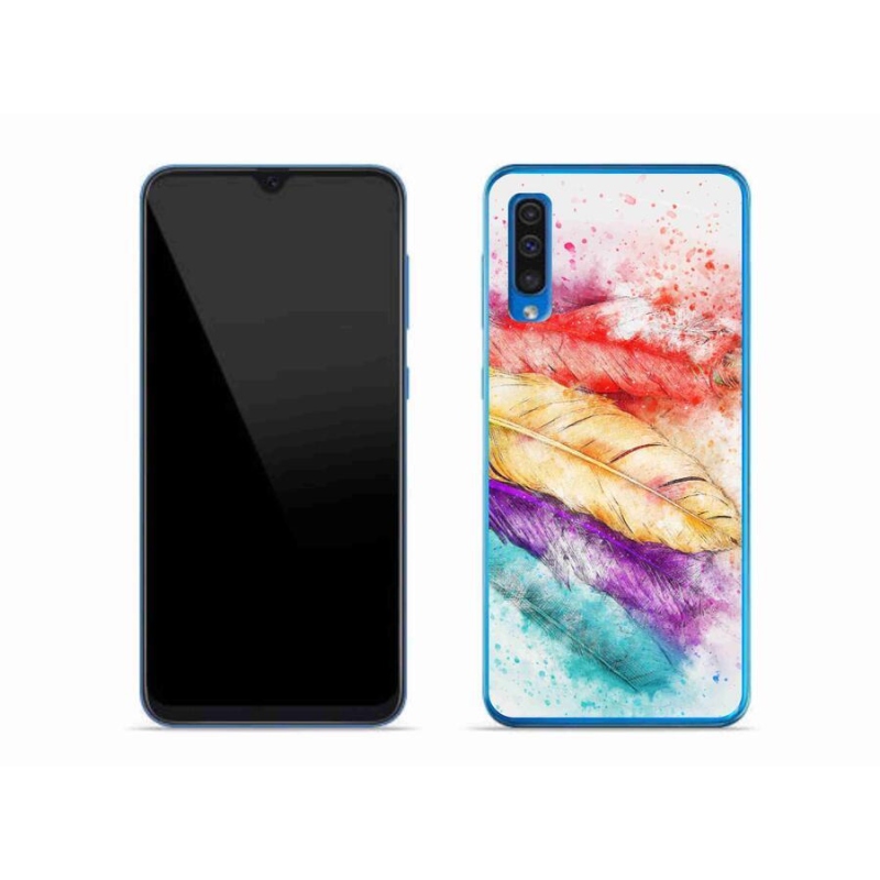Gél borítás mmCase a mobiltelefon Samsung Galaxy A50 - színes tollak