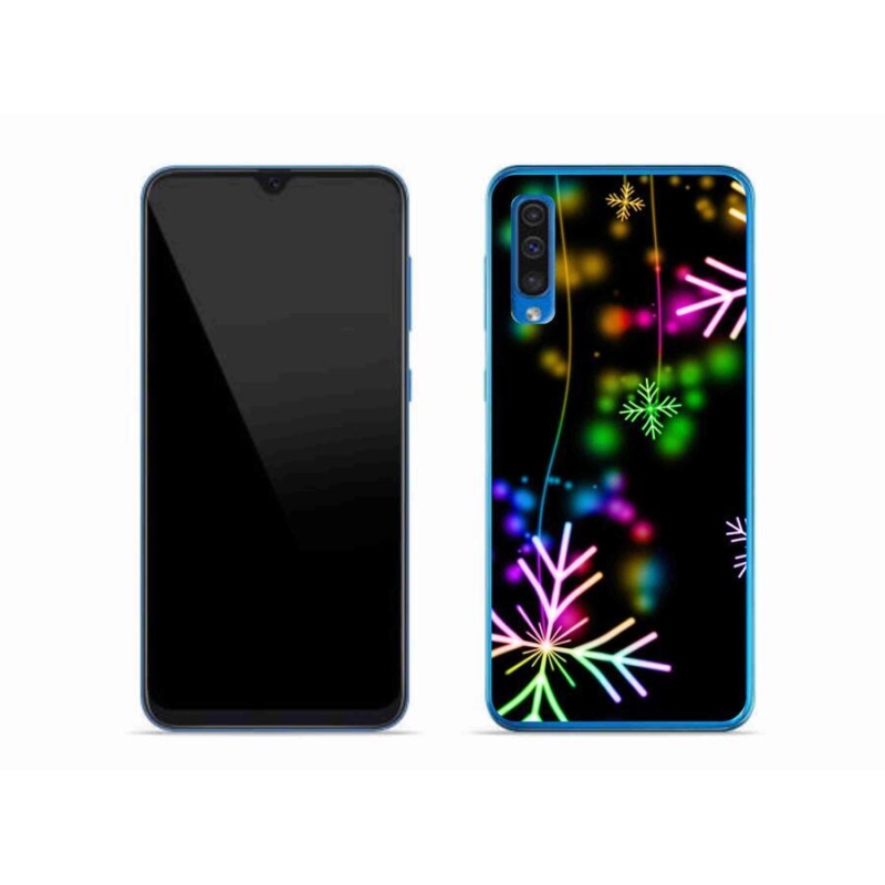 Gél borítás mmCase a mobil Samsung Galaxy A50 - színes pelyhek