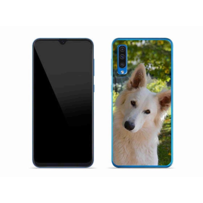 Gél védőhuzat mmCase Samsung Galaxy A50 - fehér Svájci juhász 1