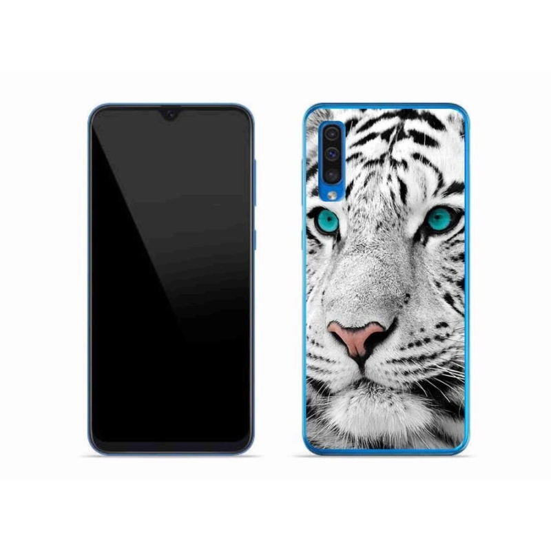 Zselés borítás mmCase Samsung Galaxy A50 készülékhez - fehér tigris