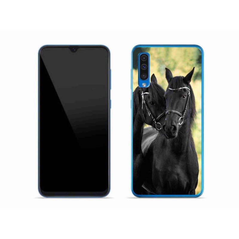 Zselés borítás mmCase Samsung Galaxy A50 készülékhez - két fekete ló