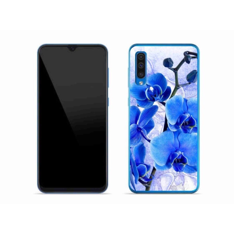 Gél védőhuzat mmCase Samsung Galaxy A50 készülékhez - kék virágok
