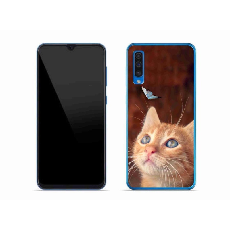 Gél borítás mmCase Samsung Galaxy A50 készülékhez - pillangó és cica