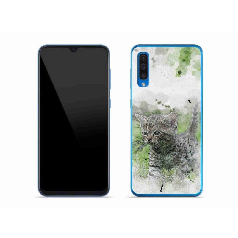 Gél védőhuzat mmCase Samsung Galaxy A50 készülékhez - aranyos cica 1