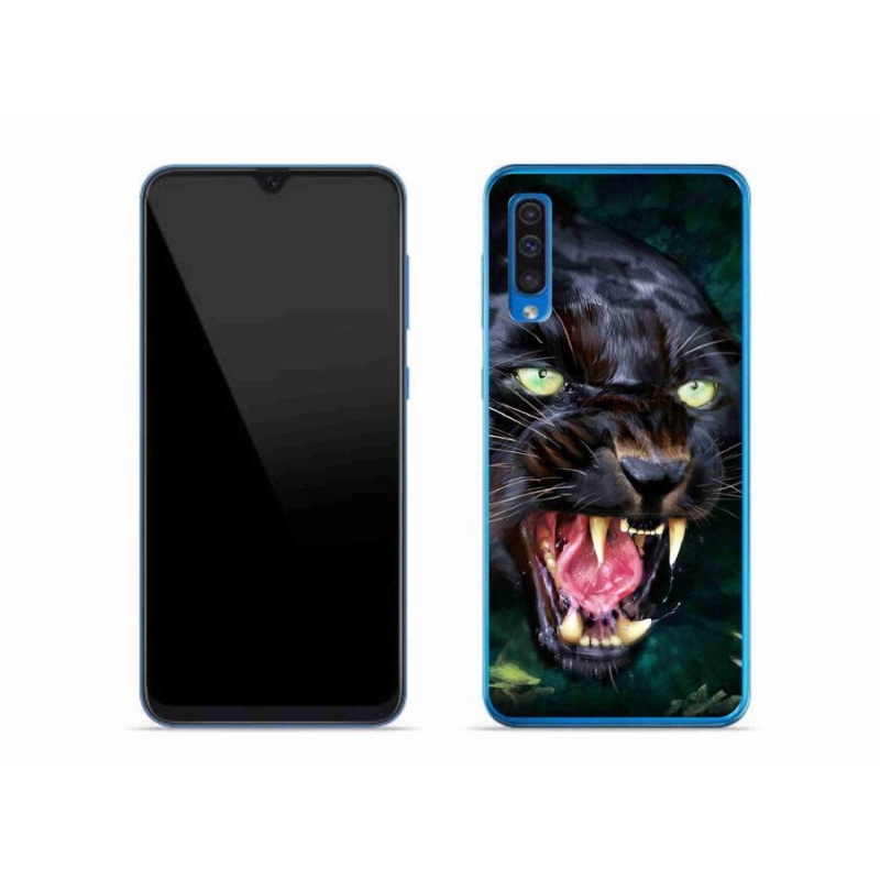 Zselés borítás mmCase Samsung Galaxy A50 készülékhez - dühös fekete párduc