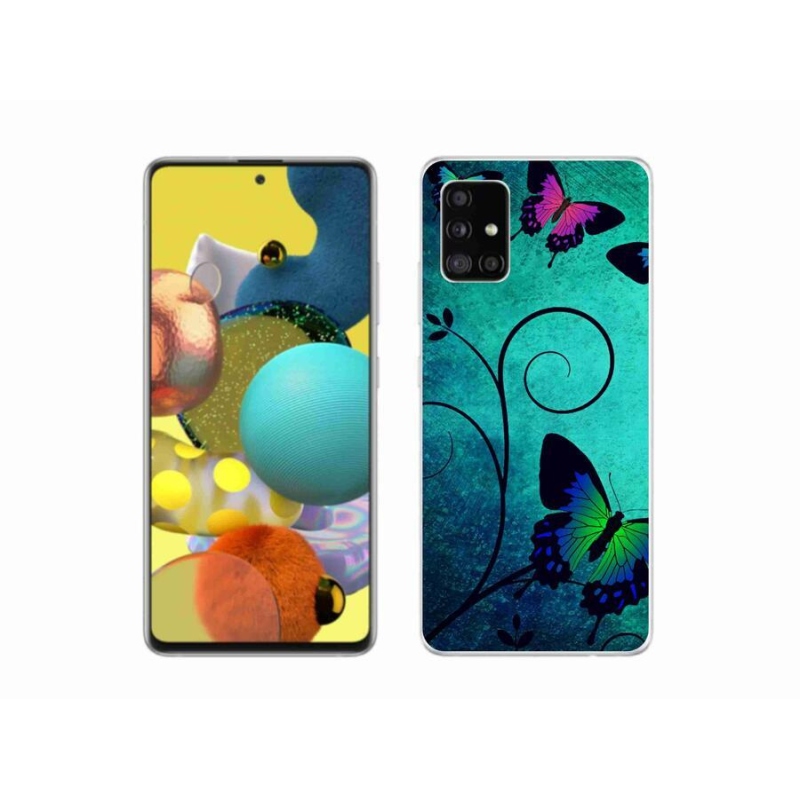 Gél védőhuzat mmCase Samsung Galaxy A51 5G - színes pillangókhoz