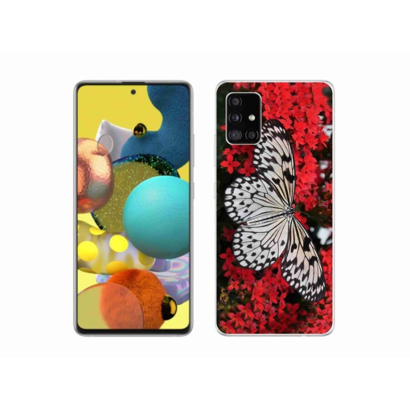 Zselés borítás mmCase Samsung Galaxy A51 5G - fekete-fehér pillangó 1