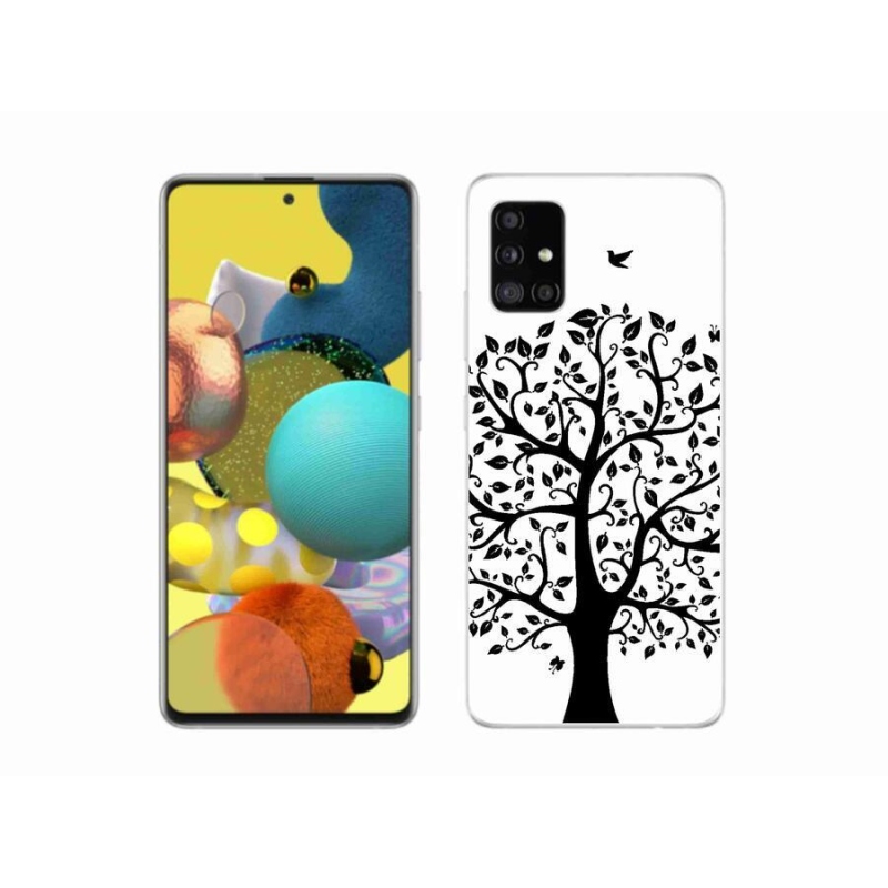 Zselés borítás mmCase Samsung Galaxy A51 5G - fekete-fehér fa