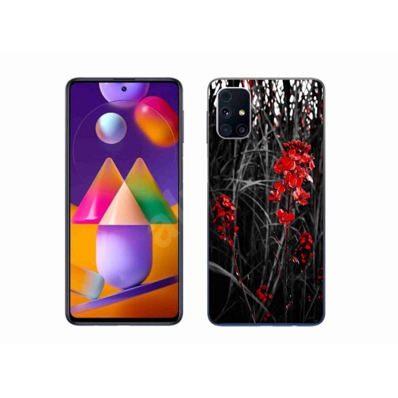 Gél borítás mmCase Samsung Galaxy A51 5G - piros növényhez
