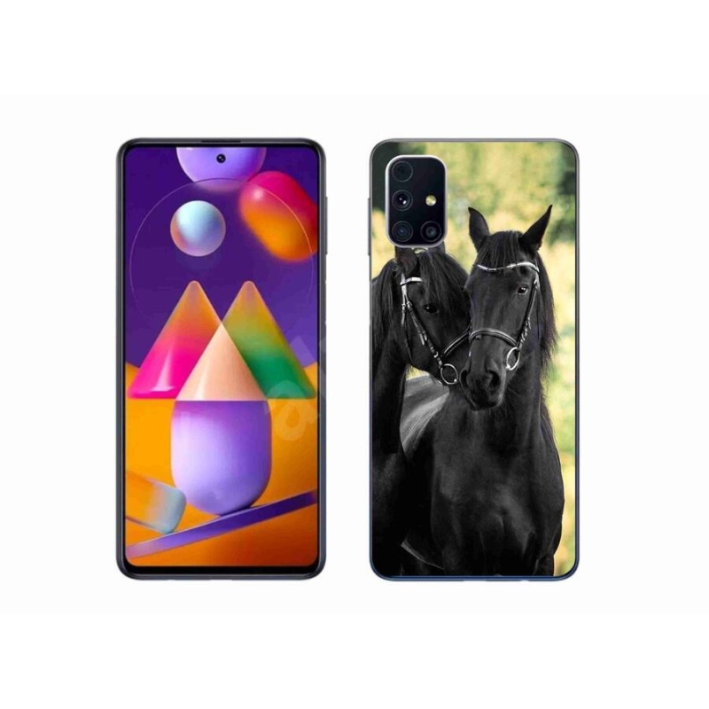 Zselés borítás mmCase Samsung Galaxy A51 5G - két fekete ló