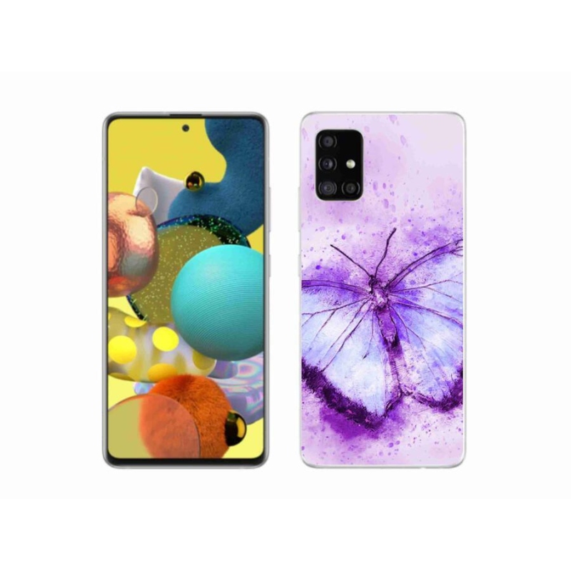 Gél védőhuzat mmCase Samsung Galaxy A51 5G - lila pillangóhoz