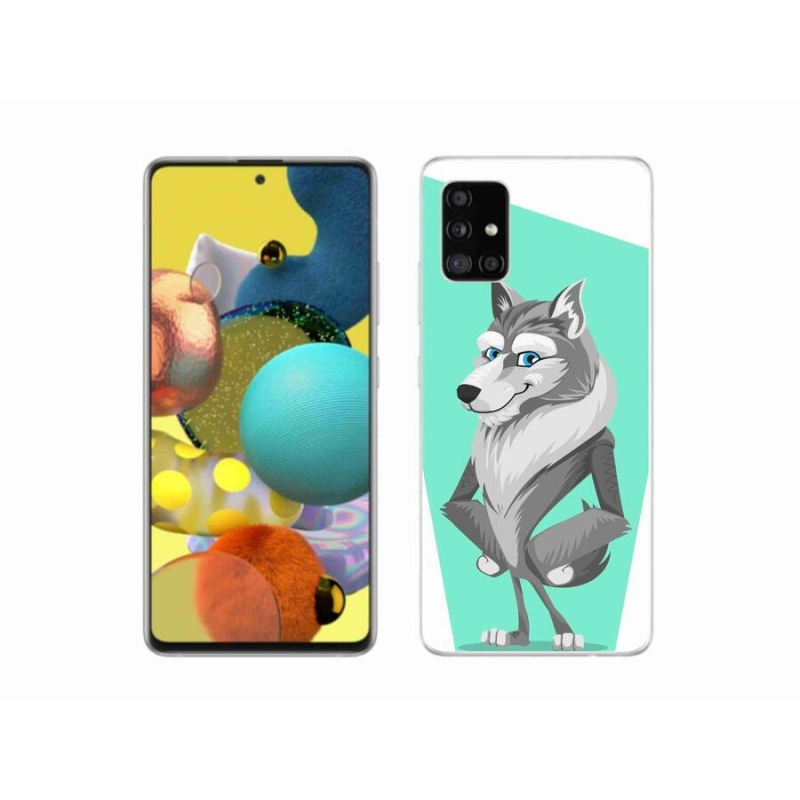 Gél védőhuzat mmCase Samsung Galaxy A51 5G - rajzfilm farkashoz