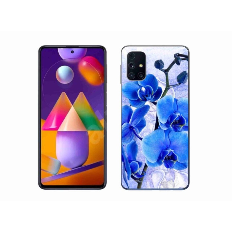 Gél védőhuzat mmCase Samsung Galaxy A51 5G - kék virágok