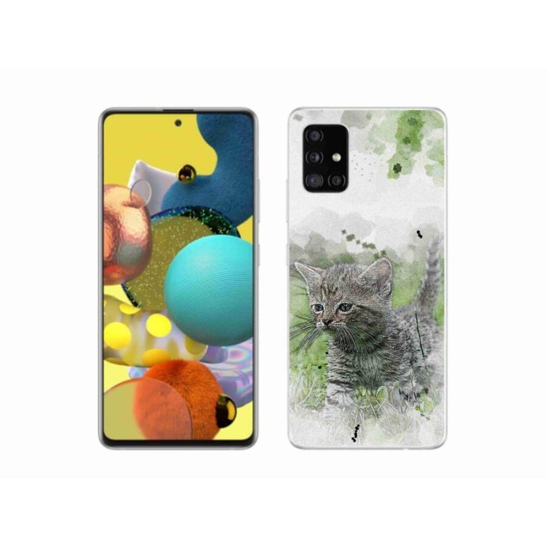 Gél borító mmCase Samsung Galaxy A51 5G - aranyos cica 1