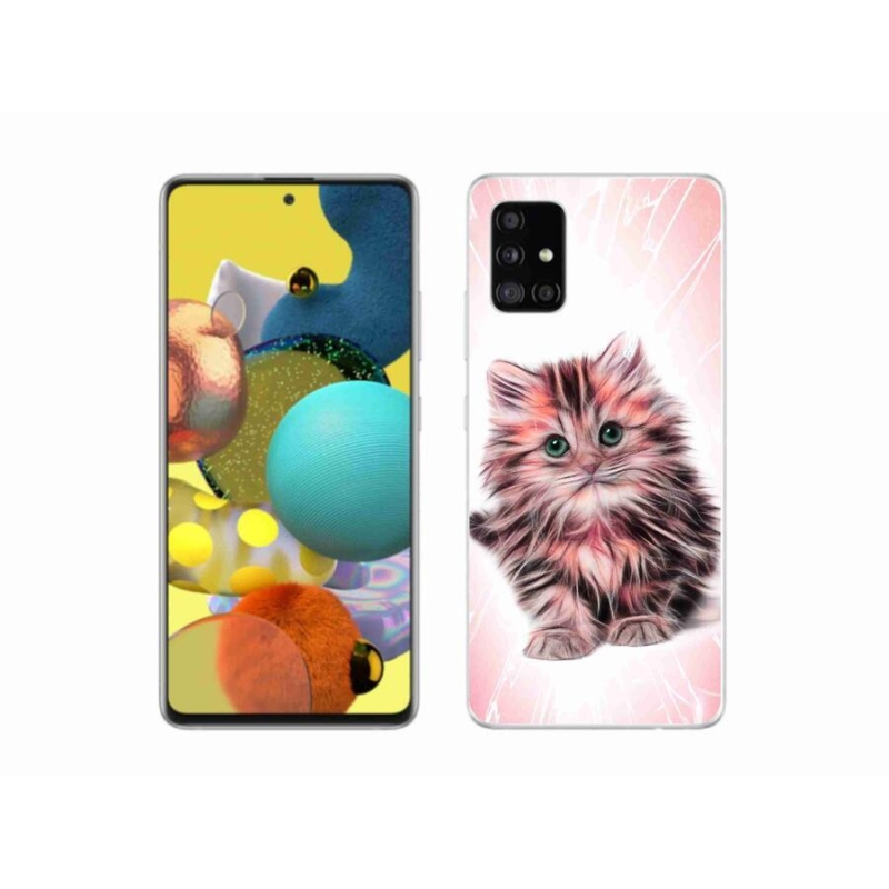 Gél borítás mmCase Samsung Galaxy A51 5G - aranyos cica - Samsung Galaxy A51 5G számára