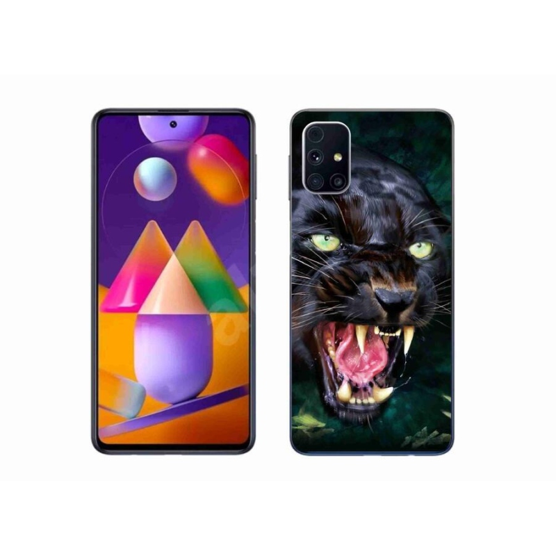 Zselés borítás mmCase Samsung Galaxy A51 5G - dühös fekete párduchoz