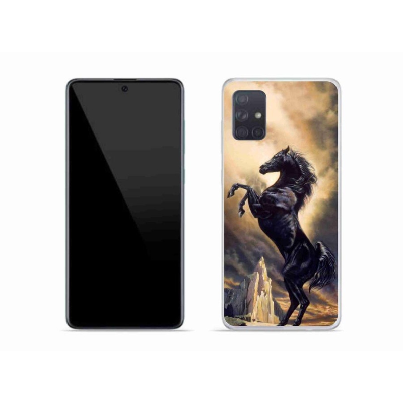 Zselés borítás mmCase Samsung Galaxy A51 - fekete rajzfilm lóhoz
