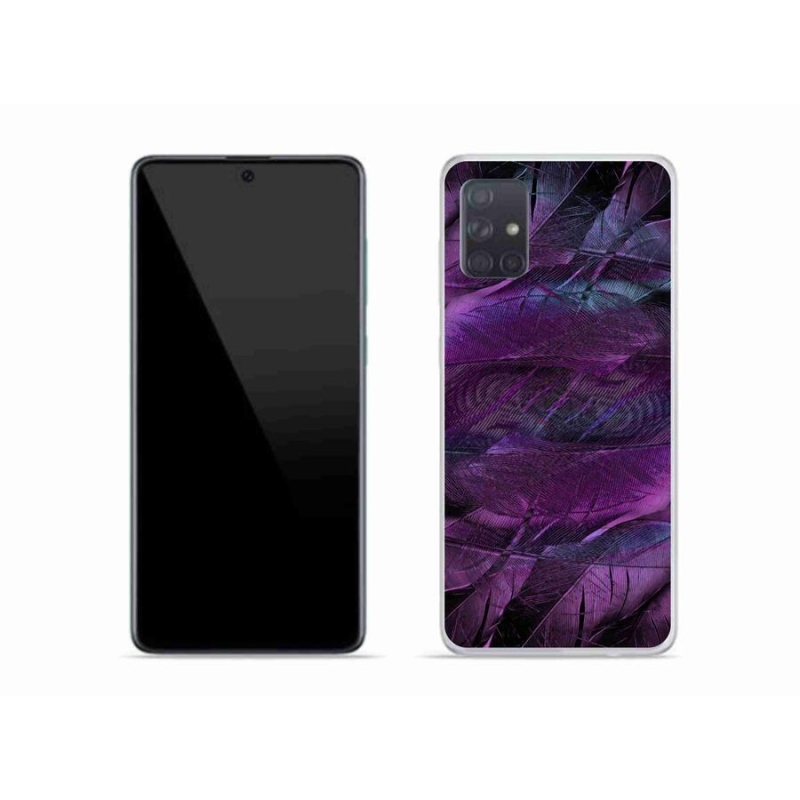 Gél védőhuzat mmCase Samsung Galaxy A51 - lila tollakhoz