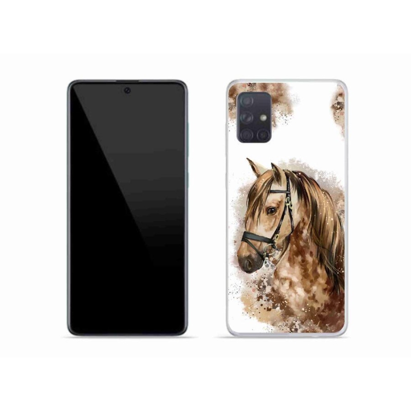 Zselés borítás mmCase Samsung Galaxy A51 készülékhez - barna rajzfilmes ló