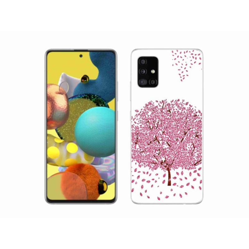 Gél borító mmCase mobiltelefonhoz Samsung Galaxy A51 - rajzfilmfa levelekkel
