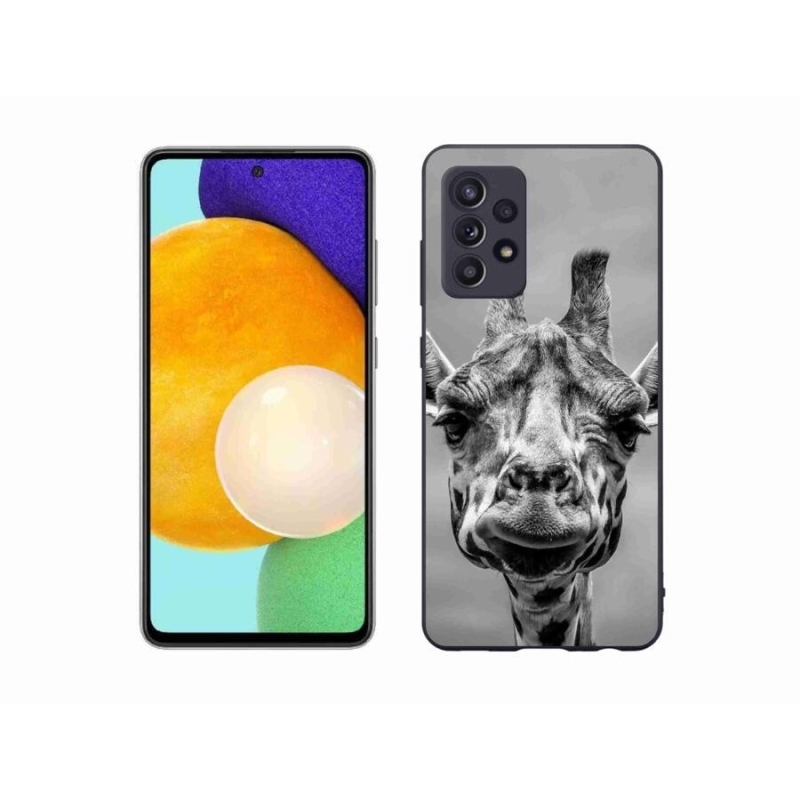 Zselés borítás mmCase Samsung Galaxy A52/A52 5G - fekete-fehér zsiráf