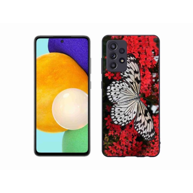 Gél védőhuzat mmCase Samsung Galaxy A52s 5G - fekete-fehér pillangó 1
