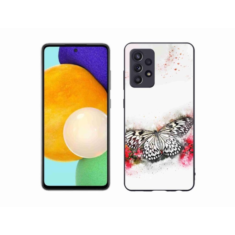 Zselés borítás mmCase Samsung Galaxy A52s 5G - fekete-fehér pillangó