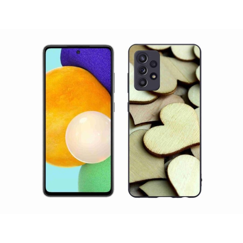 Gél borítás mmCase Samsung Galaxy A52s 5G - fából készült szívecskékhez