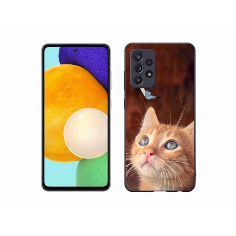 Gél borító mmCase Samsung Galaxy A52s 5G - pillangó és cica - Samsung Galaxy A52s 5G számára