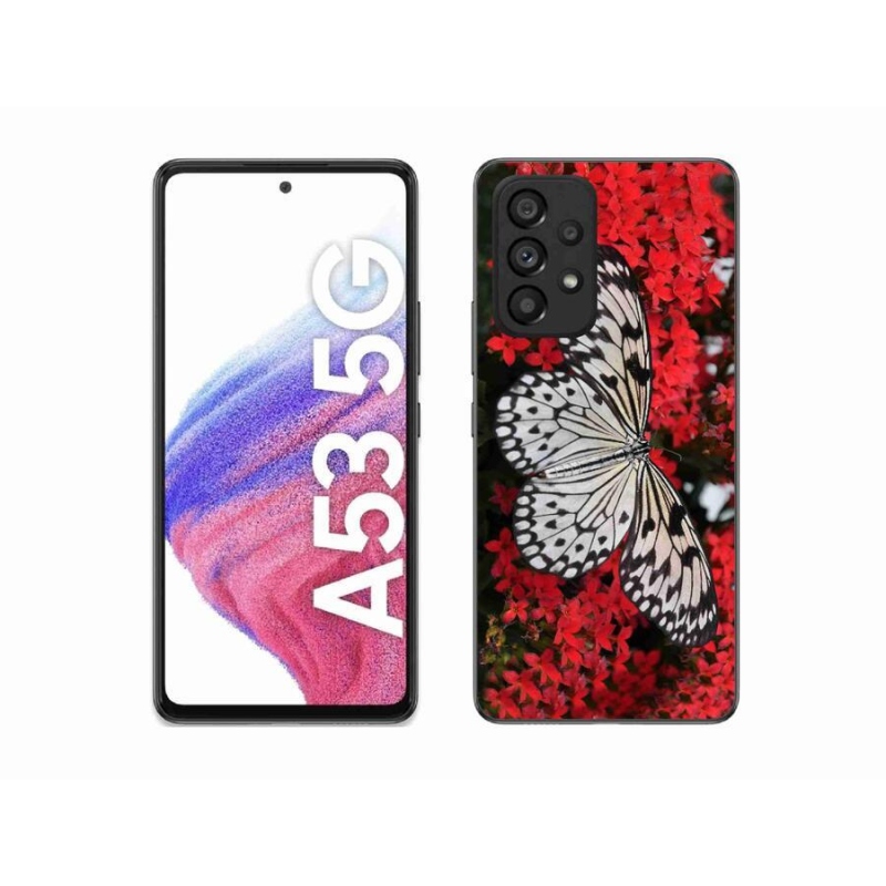 Zselés borítás mmCase Samsung Galaxy A53 5G - fekete-fehér pillangó 1