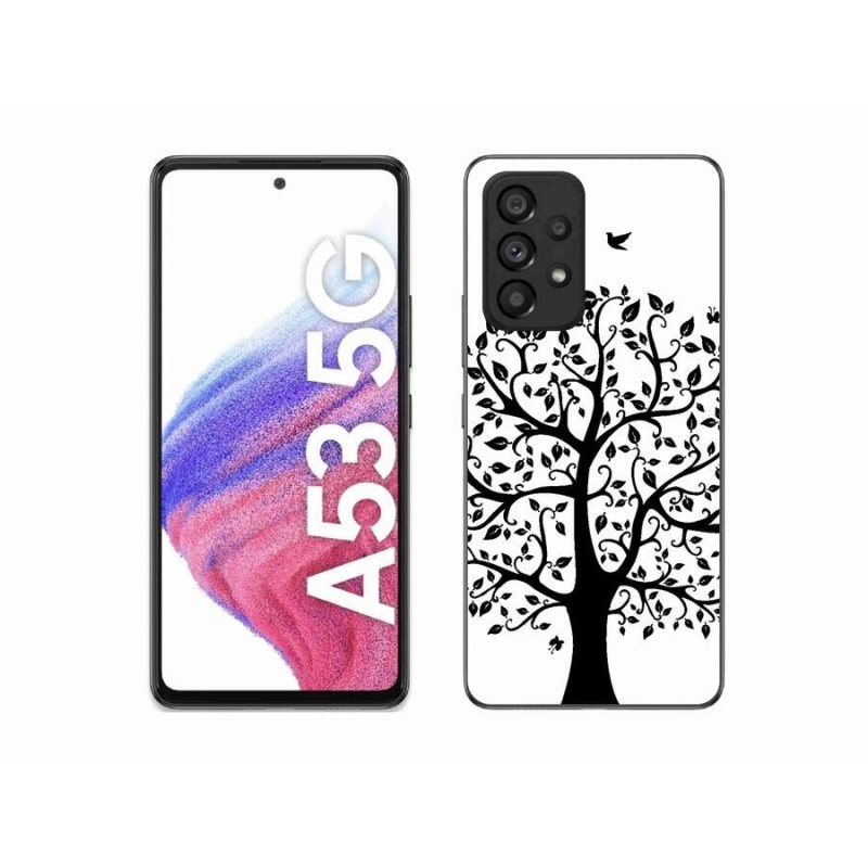 Zselés borítás mmCase Samsung Galaxy A53 5G - fekete-fehér fa