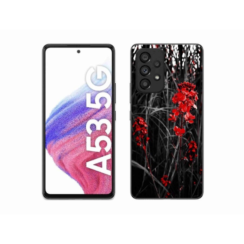 Gél borítás mmCase Samsung Galaxy A53 5G - piros növényhez