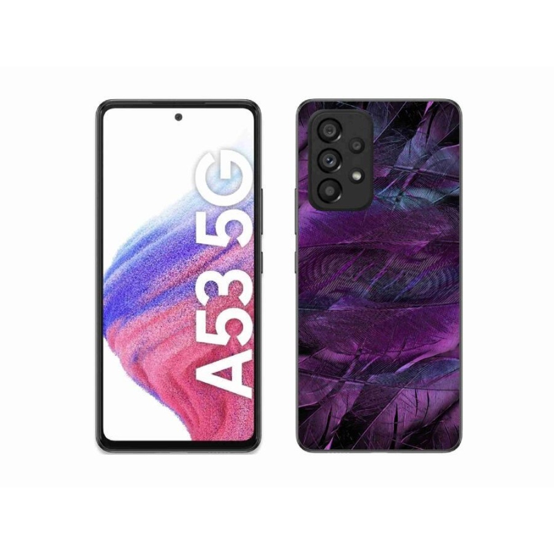 Gél védőhuzat mmCase Samsung Galaxy A53 5G - lila tollakhoz