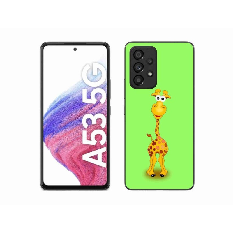 Zselés borítás mmCase Samsung Galaxy A53 5G - rajzfilm zsiráfhoz