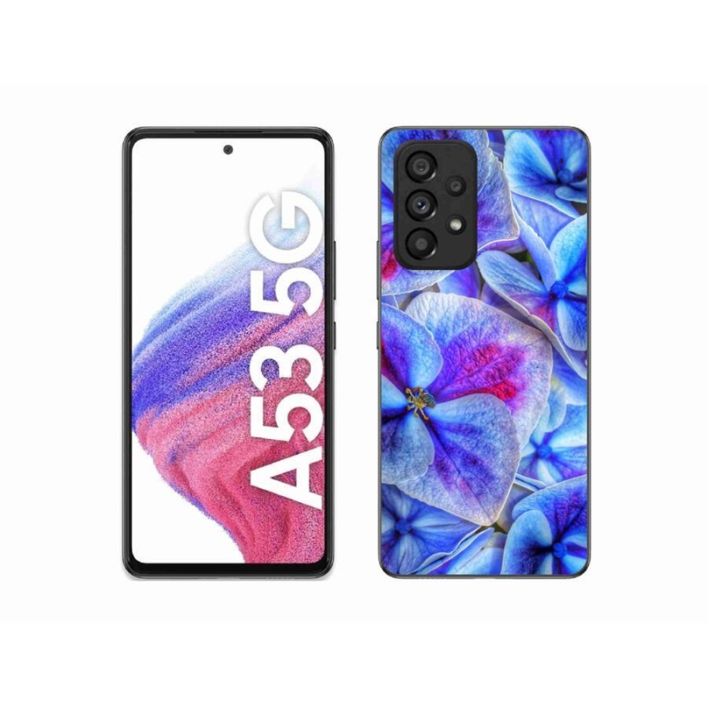 Gél védőhuzat mmCase Samsung Galaxy A53 5G - kék virágok 1
